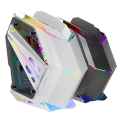 Boîtier tour ATX Mars Gaming MC-TITAN - Panneaux latéraux en verre trempé - Éclairage ARGB - Hub d'éclairage avec télécommande -