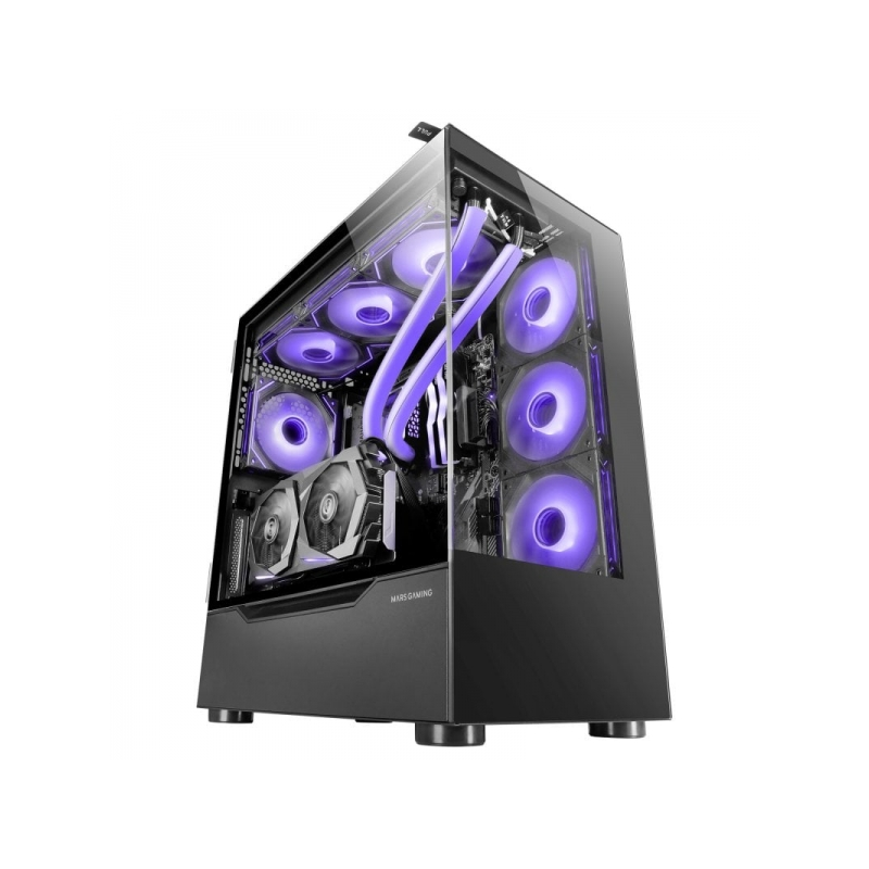 Boîtier Gaming Mars Gaming MC-ULT CUSTOM - Double Verre Trempé - Support E-ATX - Refroidissement Liquide - Capacité pour 9 Venti
