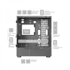Boîtier Gaming Mars Gaming MC-ULT CUSTOM - Double Verre Trempé - Support E-ATX - Refroidissement Liquide - Capacité pour 9 Venti