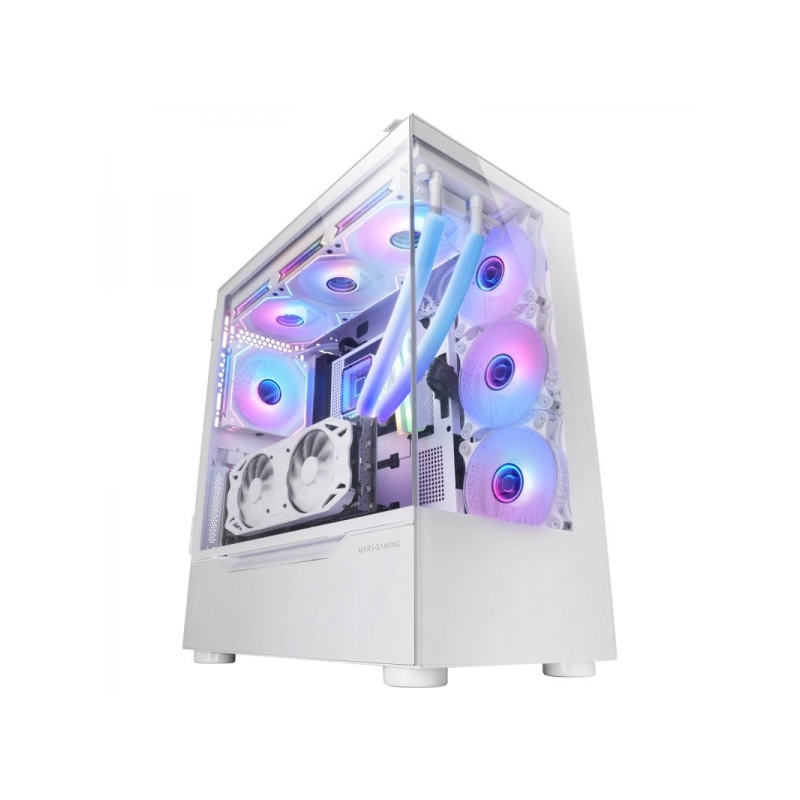 Mars Gaming MC-ULT CUSTOM Gaming Case - Verre Trempé Panoramique - Support E-ATX - Capacité pour 9 Ventilateurs - Double Caméra