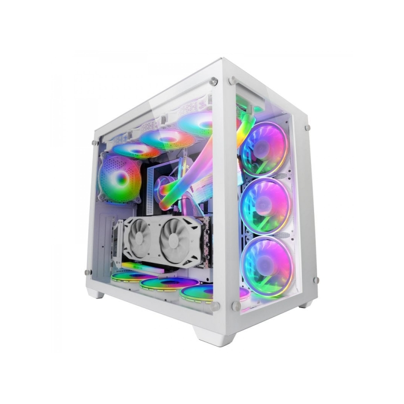 Boitier Personnalisé Mars Gaming MCV3 - Double Fenêtre en Verre Trempé - Capacité XXL - Structure Modulaire - Support Refroidiss
