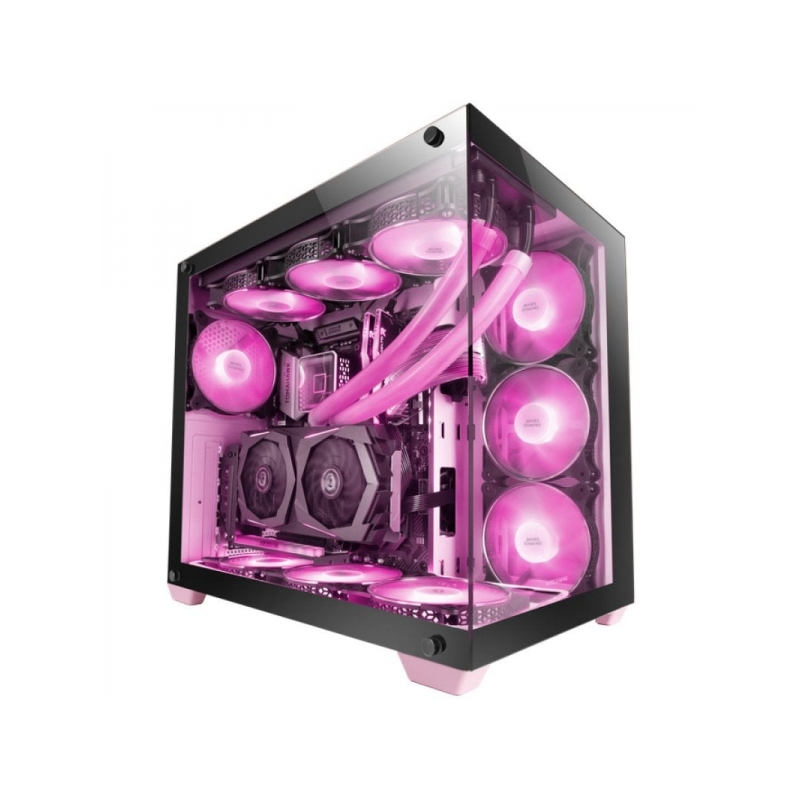 Tour de jeu Mars Gaming MCV4 Custom Premium - Verre trempé sans cadre - Structure modulaire à double chambre - Support E-ATX - P