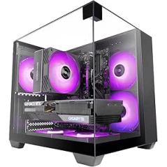 Boîtier tour ultra-compact Mars Gaming MC-VISIONM - Compatible refroidissement liquide jusqu'à 240 mm - Triple panneau en verre