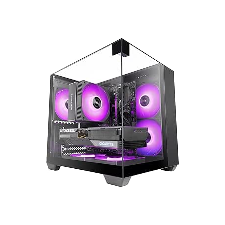 Boîtier tour ultra-compact Mars Gaming MC-VISIONM - Compatible refroidissement liquide jusqu'à 240 mm - Triple panneau en verre