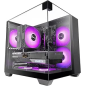 Boîtier tour ultra-compact Mars Gaming MC-VISIONM - Compatible refroidissement liquide jusqu'à 240 mm - Triple panneau en verre