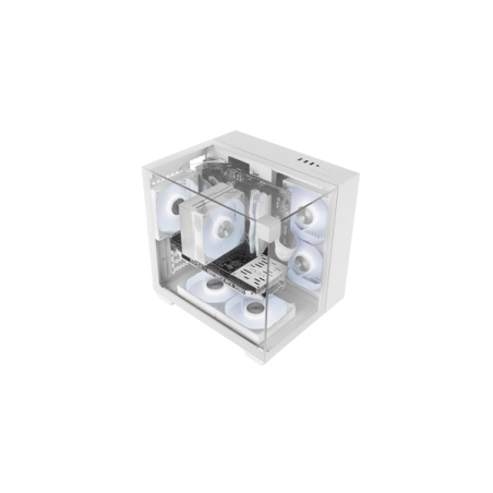 Boîtier tour ultra-compact Mars Gaming MC-VISIONM - Compatible refroidissement liquide jusqu'à 240 mm - Triple panneau en verre