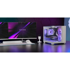 Boîtier tour ultra-compact Mars Gaming MC-VISIONM - Compatible refroidissement liquide jusqu'à 240 mm - Triple panneau en verre