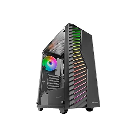 Boîtier tour ATX Mars Gaming MC-VOLT - Ventilateur ARGB 120 mm - Panneau latéral en verre trempé - Grille avant ARGB - 7 emplace