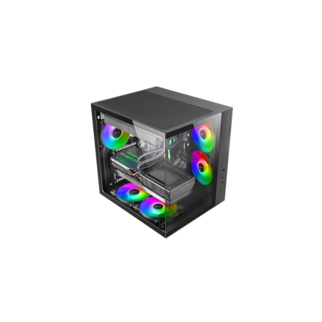Boîtier tour ATX Mars Gaming MCV-ONE - Ventilateur arrière FRGB 120 mm - Panneau avant en verre trempé incurvé - Double comparti