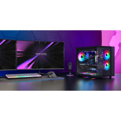 Boîtier tour ATX Mars Gaming MCV-ONE - Ventilateur arrière FRGB 120 mm - Panneau avant en verre trempé incurvé - Double comparti