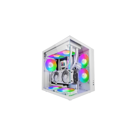Boîtier tour ATX Mars Gaming MCV-ONE - Ventilateur FRGB intégré de 120 mm - Panneau avant en verre trempé incurvé - Double compa