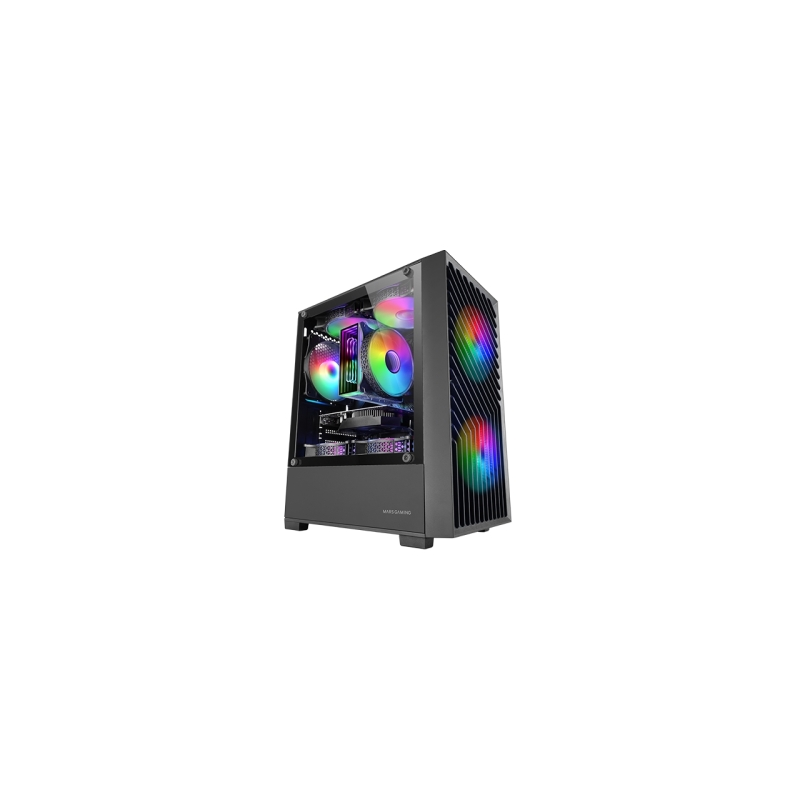 Boîtier tour ultra-compact Mars Gaming MC-VORTEX - 3 ventilateurs FRGB 120 mm - Compatible MicroATX/Mini-ITX - Double compartime