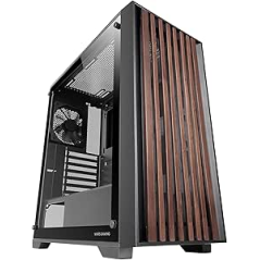 Boîtier tour ATX Mars Gaming MC-WOOD - Ventilateur FDB 120 mm - Panneau en verre trempé - Compatible refroidissement liquide jus