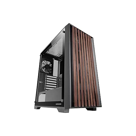 Boîtier tour ATX Mars Gaming MC-WOOD - Ventilateur FDB 120 mm - Panneau en verre trempé - Compatible refroidissement liquide jus