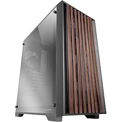 Boîtier tour ATX Mars Gaming MC-WOODC - Ventilateur FDB 120 mm - Panneau en verre chromé - Compatible refroidissement liquide ju