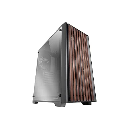 Boîtier tour ATX Mars Gaming MC-WOODC - Ventilateur FDB 120 mm - Panneau en verre chromé - Compatible refroidissement liquide ju