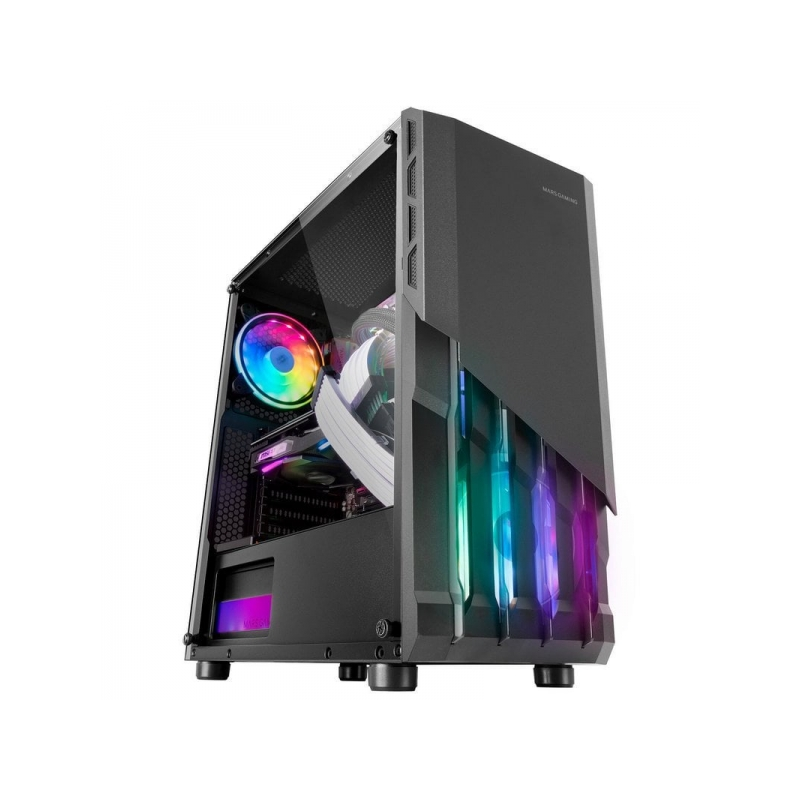 Boitier Mars Gaming MC-X2 FRGB - Façade en Acier - Fenêtre Latérale Complète - Support pour 4 Ventilateurs - Espace pour Composa