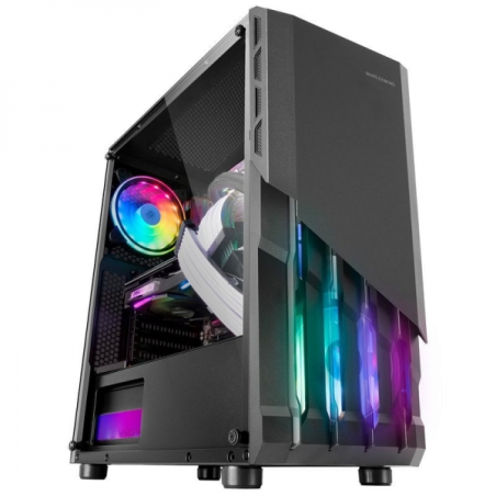 Boitier Mars Gaming MC-X2 FRGB - Façade en Acier - Fenêtre Latérale Complète - Support pour 4 Ventilateurs - Espace pour Composa