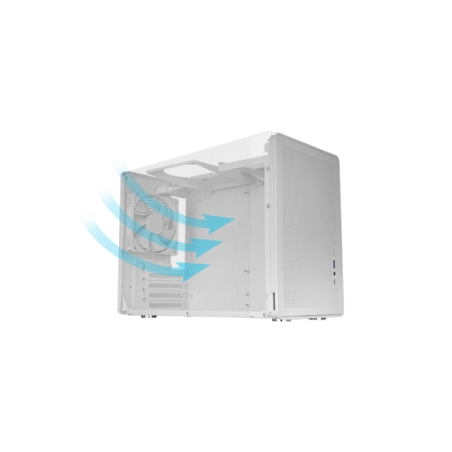 Boîtier tour ultra-compact Mars Gaming MC-XPRO - Compatible MicroATX/Mini-ITX - Grille de refroidissement à 360° - Ventilateur a