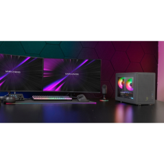 Boîtier tour ultra-compact Mars Gaming MC-XPS - Ventilateur arrière FRGB 120 mm - Compatible MicroATX/Mini-ITX - Grille de refro