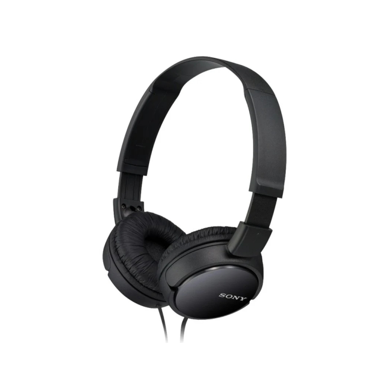 Casque Sony MDR-ZX110B avec microphone intégré - Arceau réglable - Oreillettes pivotantes - Noir