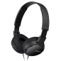 Casque Sony MDR-ZX110B avec microphone intégré - Arceau réglable - Oreillettes pivotantes - Noir
