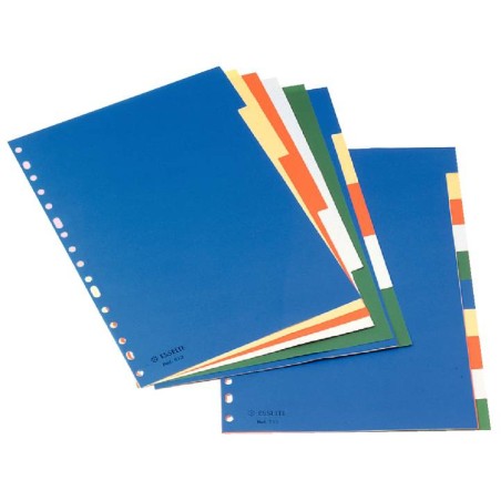 ✅ Esselte A4 Intercalaires Plastique 5 Onglets 5 Couleurs Carton Blanc Noir Index - Matière PP - Format A4 - Mu en stock