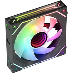 Mars Gaming MF-LINKFINITY Ventilateur PWM Modulaire - Éclairage Infinity Mirror 360° - Connexion Modulaire LINKFINITY - Contrôle