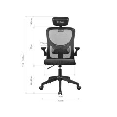 Chaise de bureau ergonomique Mars Gaming MGC-ERGOPLUS - Appui-tête, soutien lombaire et accoudoirs réglables - Maille respirante