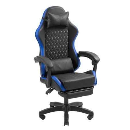 Chaise de jeu ergonomique Mars Gaming MGC-X - Repose-pieds extensible - Coussins lombaires et cervicaux - 660 x 540 x 1250 mm -