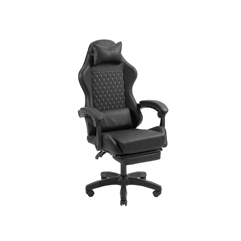Chaise de jeu ergonomique Mars Gaming MGC-X - Repose-pieds extensible - Coussins lombaires et cervicaux - 660 x 540 x 1250 mm -