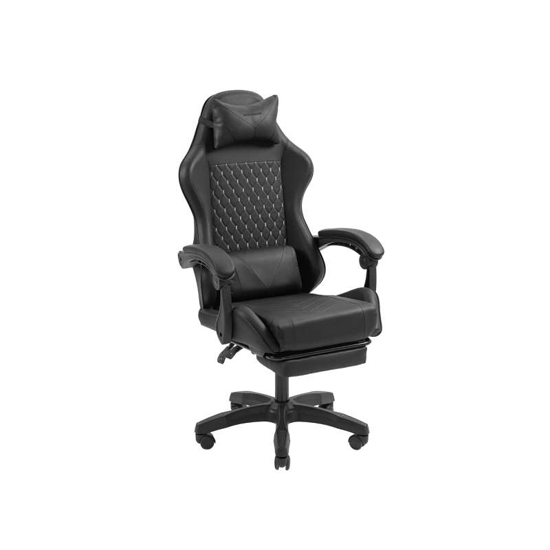 Chaise de jeu ergonomique Mars Gaming MGC-X - Repose-pieds extensible - Coussins lombaires et cervicaux - 660 x 540 x 1250 mm -