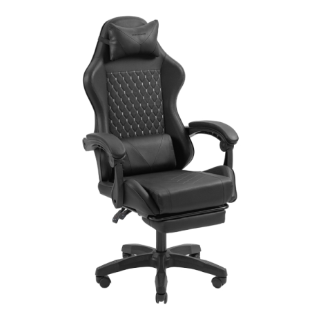 Chaise de jeu ergonomique Mars Gaming MGC-X - Repose-pieds extensible - Coussins lombaires et cervicaux - 660 x 540 x 1250 mm -