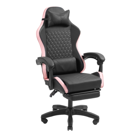 Chaise de jeu ergonomique Mars Gaming MGC-X - Repose-pieds extensible - Coussins lombaires et cervicaux - 660 x 540 x 1250 mm -
