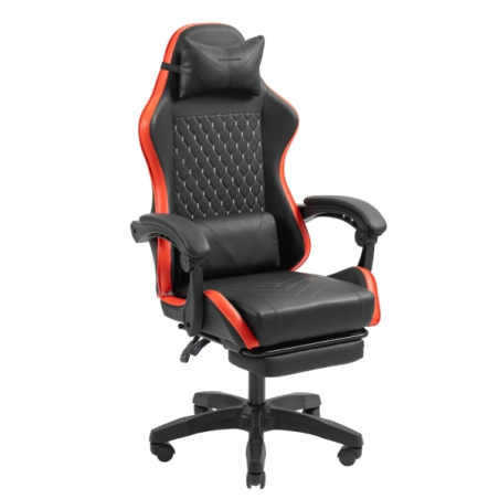 Chaise de jeu ergonomique Mars Gaming MGC-X - Repose-pieds extensible - Coussins lombaires et cervicaux - 660 x 540 x 1250 mm -