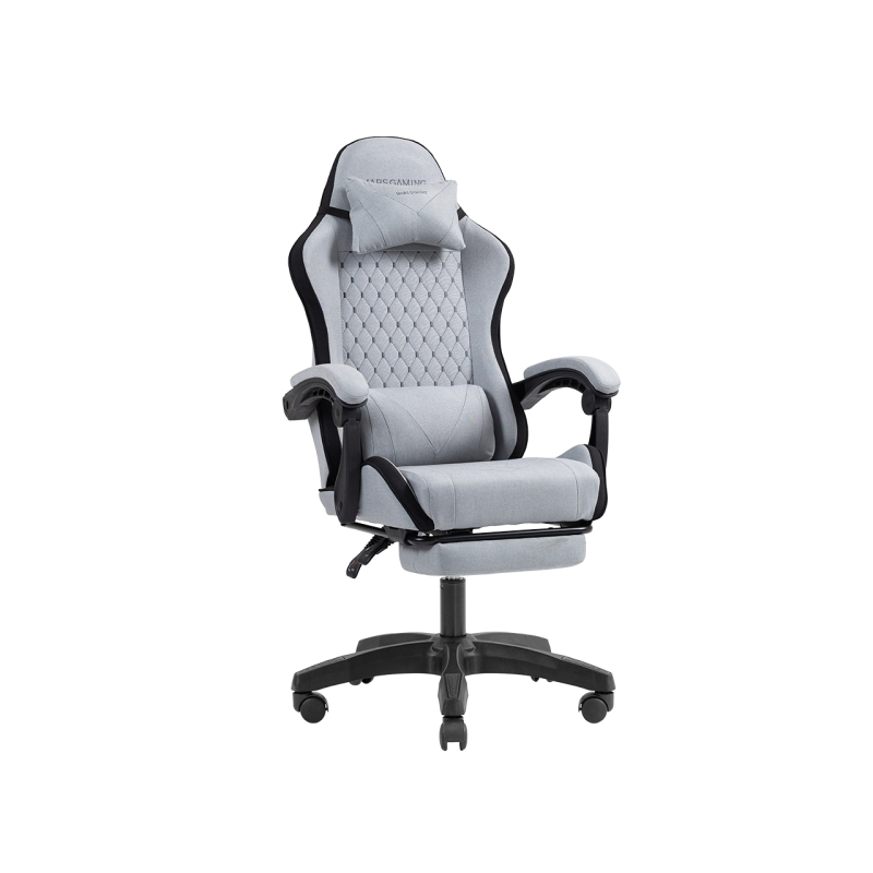 Chaise de jeu ergonomique Mars Gaming MGC-X en tissu respirant - Repose-pieds extensible - Coussins lombaires et cervicaux - 660