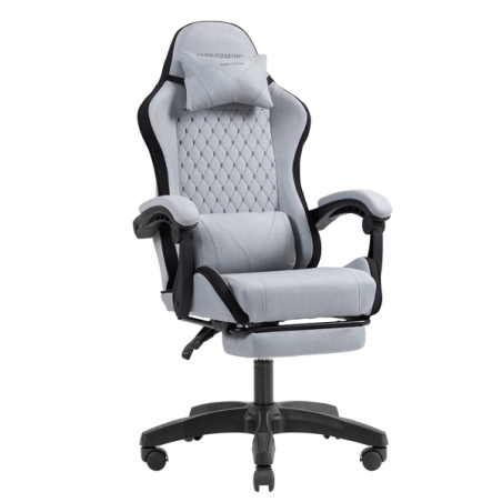 Chaise de jeu ergonomique Mars Gaming MGC-X en tissu respirant - Repose-pieds extensible - Coussins lombaires et cervicaux - 660