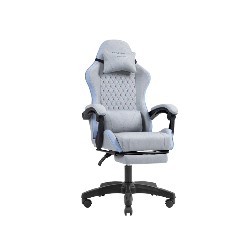 Chaise de jeu ergonomique Mars Gaming MGC-X en tissu respirant - Repose-pieds extensible - Coussins lombaires et cervicaux - 660