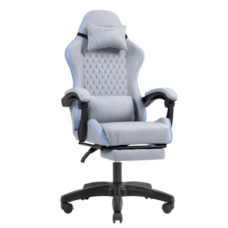 Chaise de jeu ergonomique Mars Gaming MGC-X en tissu respirant - Repose-pieds extensible - Coussins lombaires et cervicaux - 660