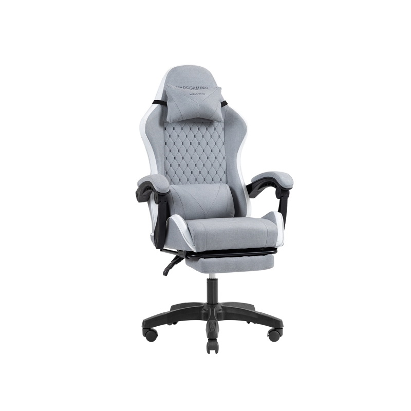 Chaise de jeu ergonomique Mars Gaming MGC-X en tissu respirant - Repose-pieds extensible - Coussins lombaires et cervicaux - 660