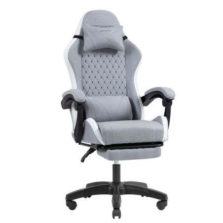 Chaise de jeu ergonomique Mars Gaming MGC-X en tissu respirant - Repose-pieds extensible - Coussins lombaires et cervicaux - 660