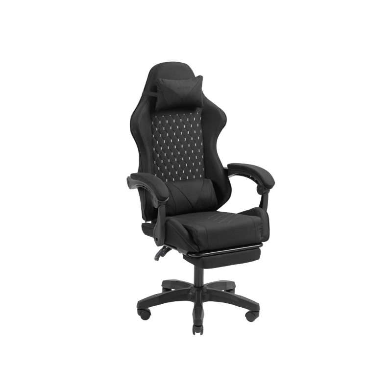 Chaise de jeu ergonomique Mars Gaming MGC-X en tissu respirant - Repose-pieds extensible - Coussins lombaires et cervicaux - 660