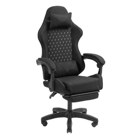 Chaise de jeu ergonomique Mars Gaming MGC-X en tissu respirant - Repose-pieds extensible - Coussins lombaires et cervicaux - 660