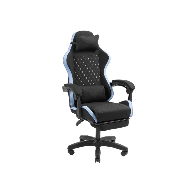 Chaise de jeu ergonomique Mars Gaming MGC-X en tissu respirant - Repose-pieds extensible - Coussins lombaires et cervicaux - 660