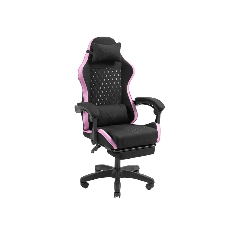 Chaise de jeu ergonomique Mars Gaming MGC-X en tissu respirant - Repose-pieds extensible - Coussins lombaires et cervicaux - 660