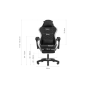 Chaise de jeu ergonomique Mars Gaming MGC-X en tissu respirant - Repose-pieds extensible - Coussins lombaires et cervicaux - 660