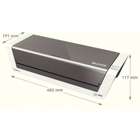 Plastifieuse Leitz A3 Ilam Touch 2 - Smart Sensor - Haute Vitesse (1 000 Mm/Min) - Blanc Brillant / Anthracite - Technologie