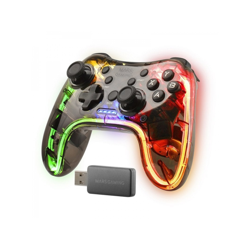 Manette sans fil Mars Gaming MGP-24 - Connexion 2.4GPRO - Double vibration haptique - 20 boutons tactiles - Compatibilité multip