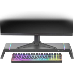 Support pour Moniteur Mars Gaming Premium MGS-ONE - Réglable 3 Tailles - Éclairage Chroma RGB - USB 2.0 - Tiroir de Rangement -