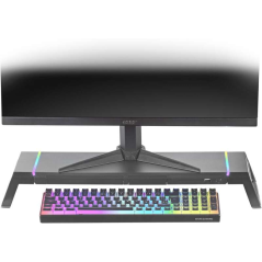Support pour Moniteur Mars Gaming Premium MGS-ONE - Réglable 3 Tailles - Éclairage Chroma RGB - USB 2.0 - Tiroir de Rangement -